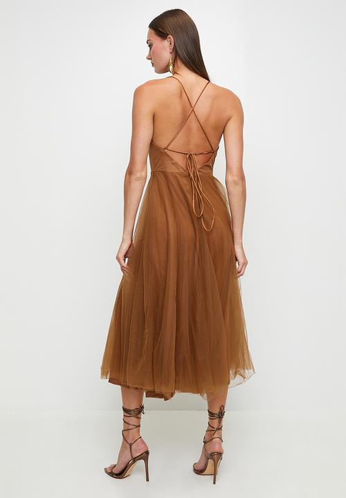 MILLA - Chocolate fit and flare dress - Chocolate