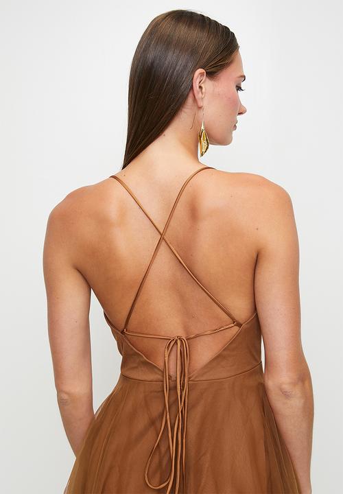MILLA - Chocolate fit and flare dress - Chocolate