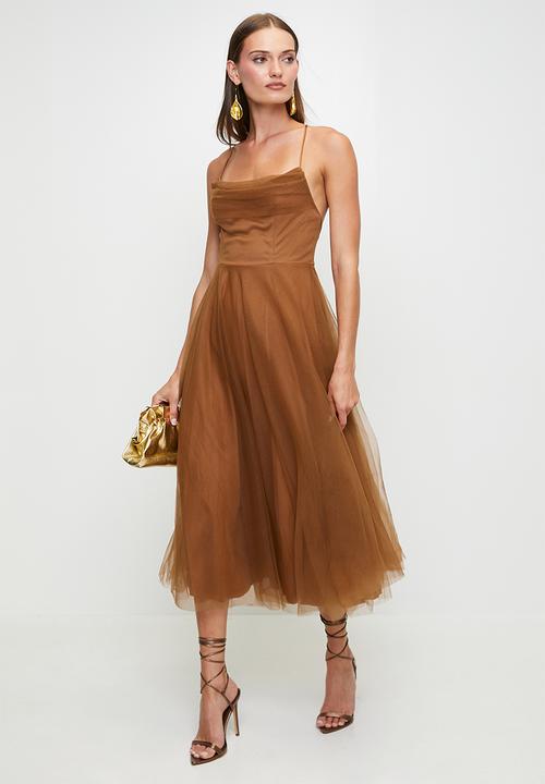 MILLA - Chocolate fit and flare dress - Chocolate