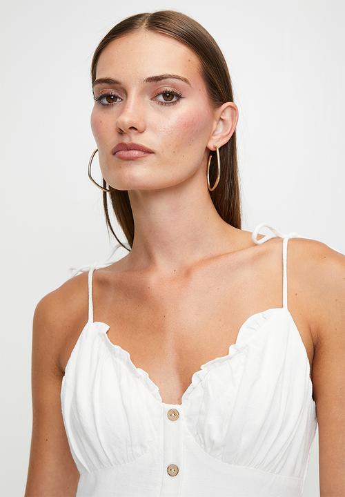 MILLA - White button through sundress - white