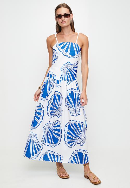 MILLA - Blue shell print maxi - blue