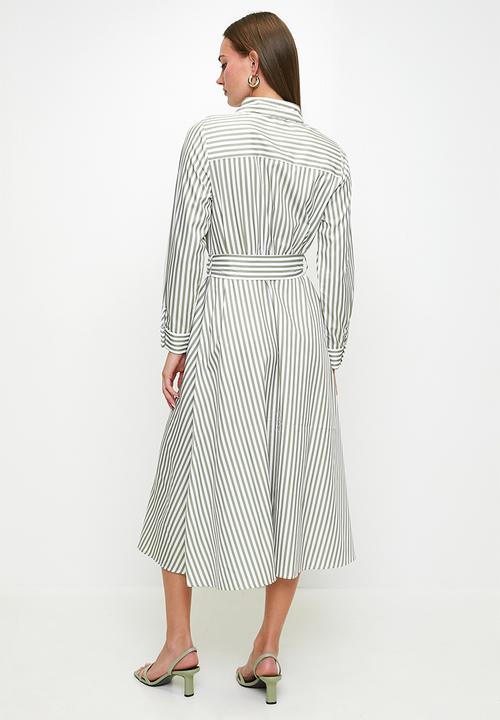MILLA - Stripe midi shirtdress - green