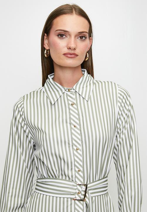 MILLA - Stripe midi shirtdress - green