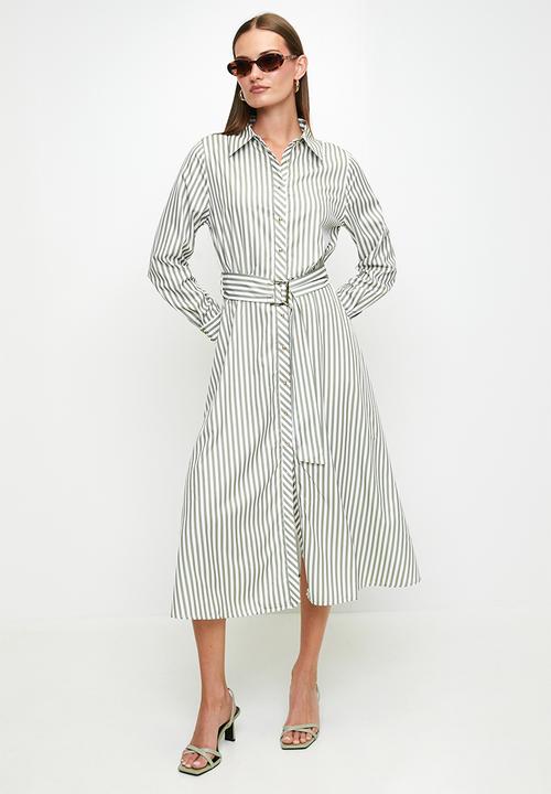 MILLA - Stripe midi shirtdress - green