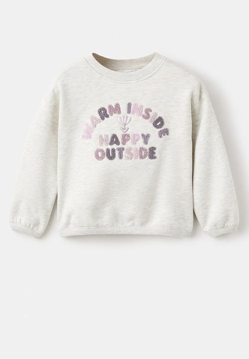 MANGO - Sweatshirt happy - light/pastel grey