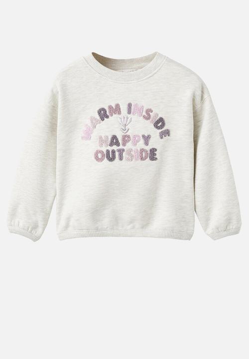 MANGO - Sweatshirt happy - light/pastel grey