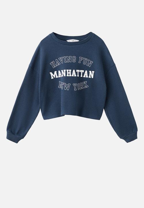MANGO - Sweatshirt waffle - navy