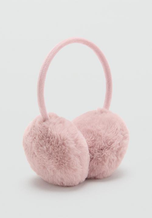 MANGO - Fur-effect earmuffs - light pink 