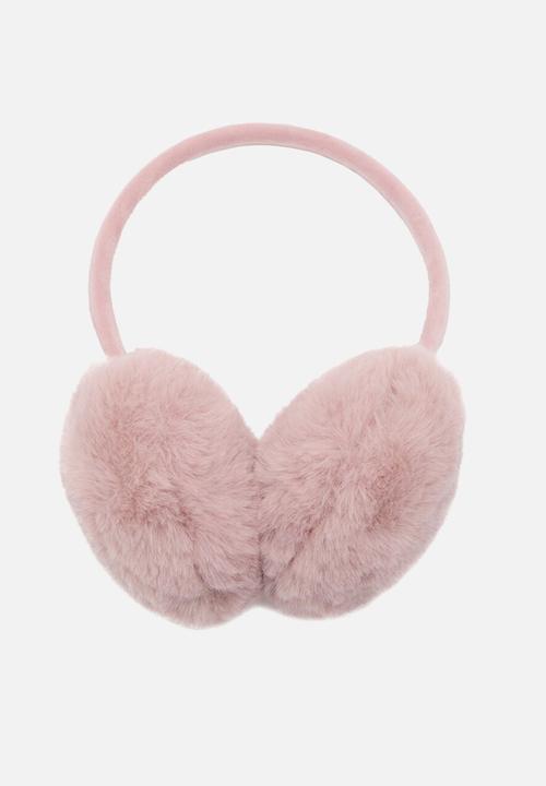 MANGO - Fur-effect earmuffs - light pink 