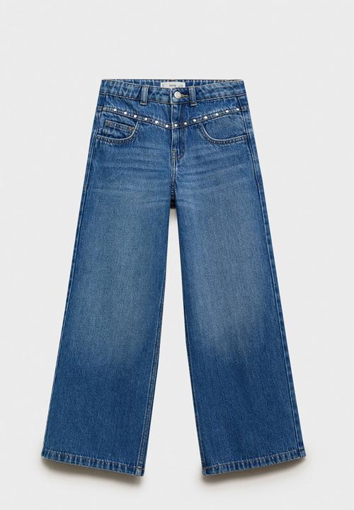 MANGO - Jeans studs - open blue