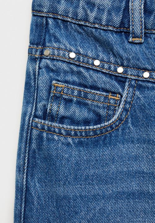 MANGO - Jeans studs - open blue
