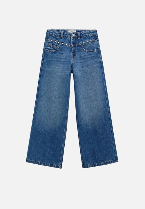 MANGO - Jeans studs - open blue