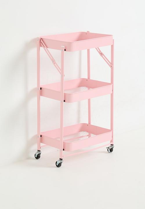 Maisonware - 3 Tier Steel Trolly with Wheels - Pink