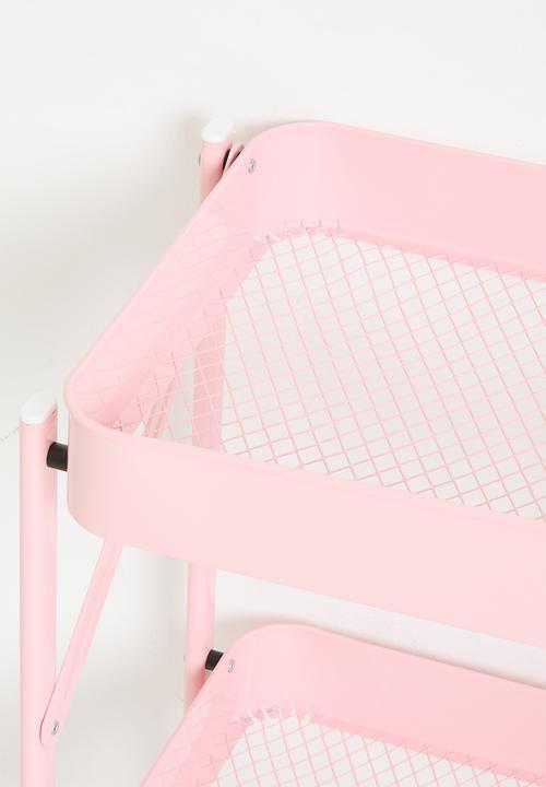Maisonware - 3 Tier Steel Trolly with Wheels - Pink