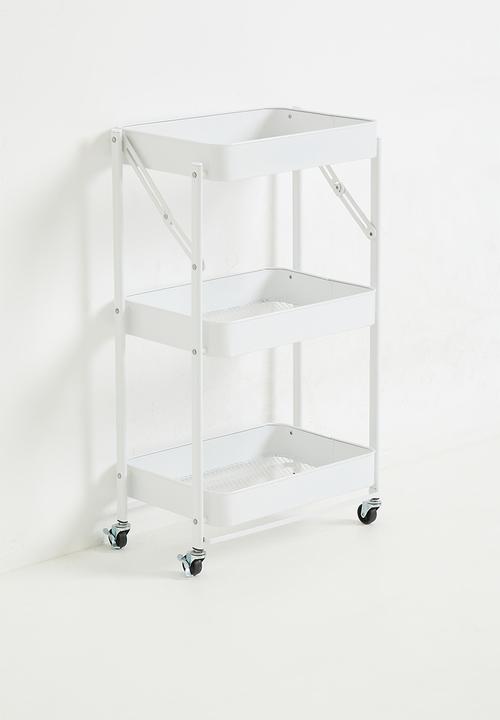 Maisonware - 3 Tier Steel Trolly with Wheels - White