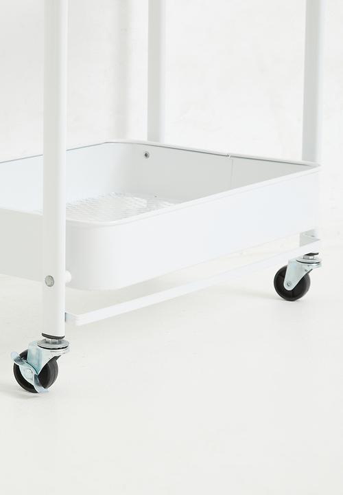 Maisonware - 3 Tier Steel Trolly with Wheels - White