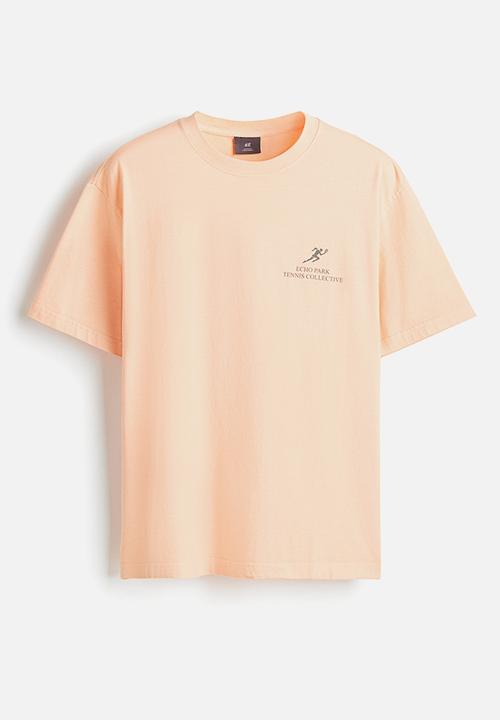 H&M - Loose fit printed t-shirt - peach pink echo park