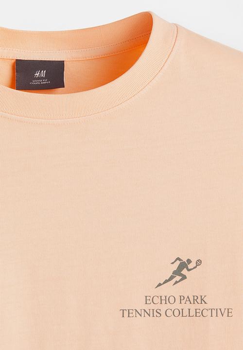 H&M - Loose fit printed t-shirt - peach pink echo park
