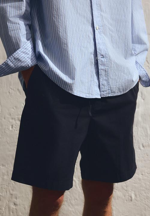 H&M - Regular fit canvas shorts - navy blue 