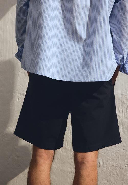 H&M - Regular fit canvas shorts - navy blue 