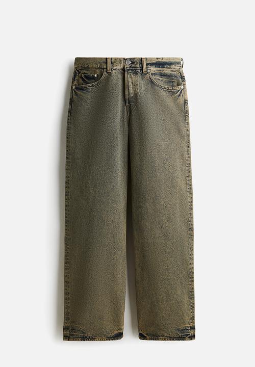 H&M - Loose straight jeans - denim green-blue