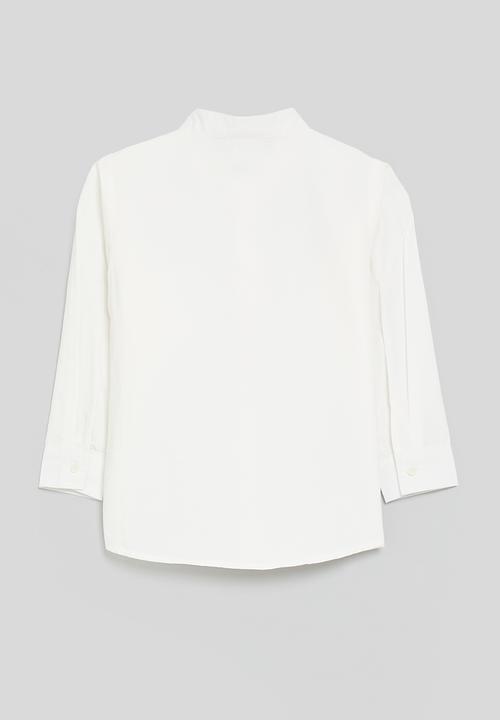 Pop Candy - Chinese collar shirt - white