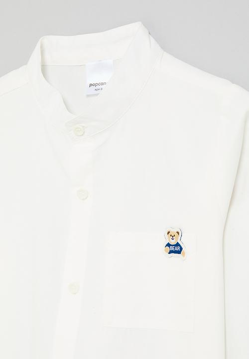 Pop Candy - Chinese collar shirt - white
