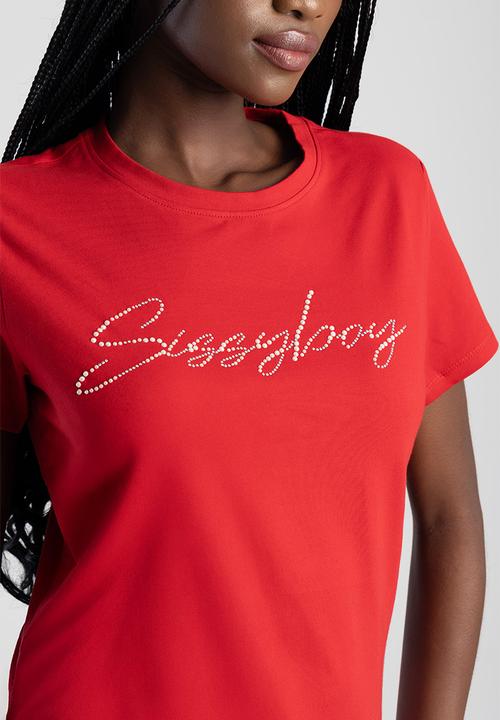 SISSY BOY - Dream Drifter Regular T-shirt With Pearl And Bling Transfer - Red