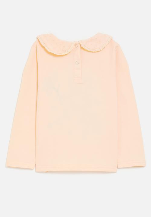 Pop Candy - Multi embroidered dancing mouse tee - pale apricot