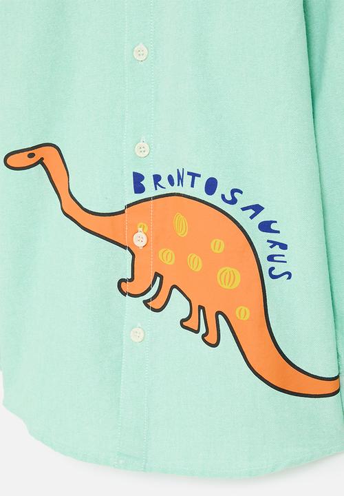 Pop Candy - Dino placement print shirt - light aqua