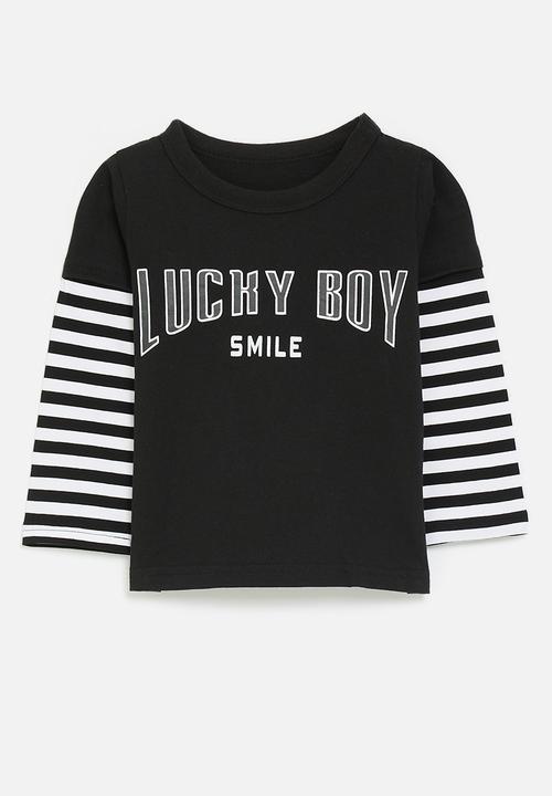 Pop Candy - Lucky boy tee - white/black