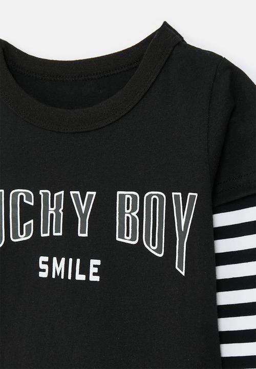 Pop Candy - Lucky boy tee - white/black