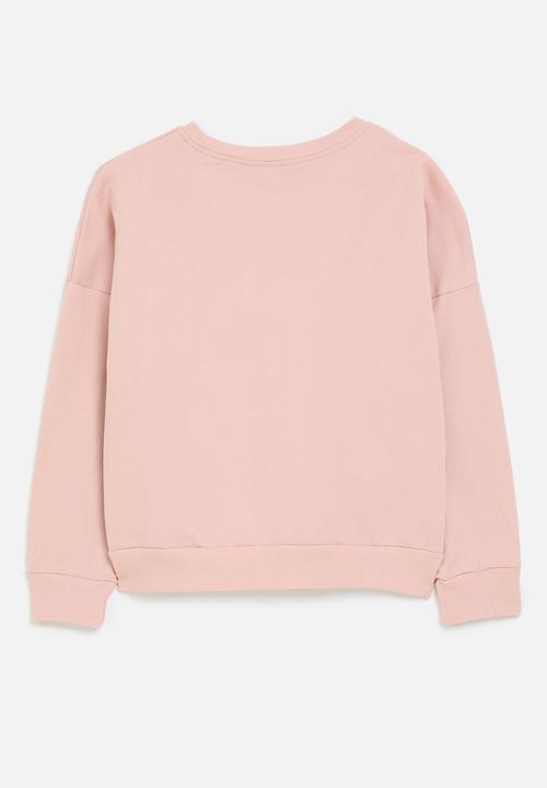 Pop Candy - Tulle bow applique sweater - pink/black
