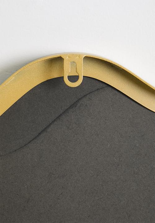 Sixth Floor - Iron Wavy Round Mirror - Gold