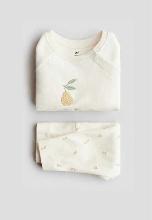 H&M - 2-Piece cotton set - cream grow together