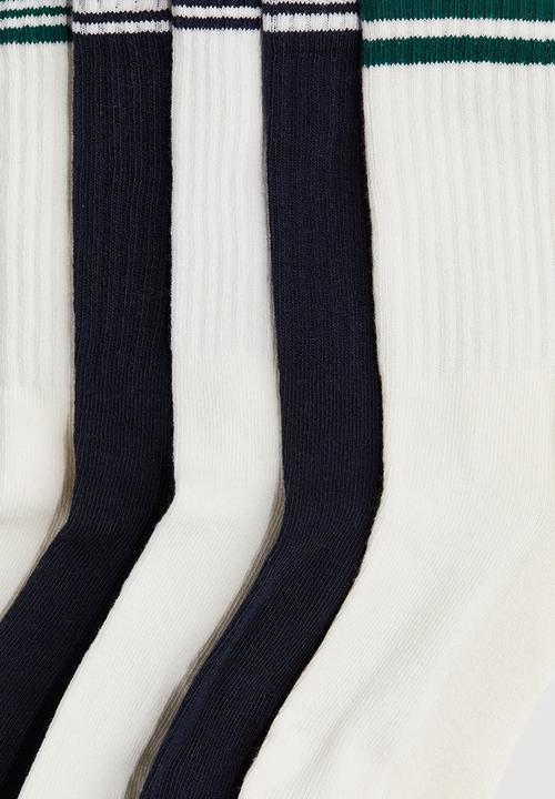 H&M - 5-Pack ribbed terry socks - Black & White