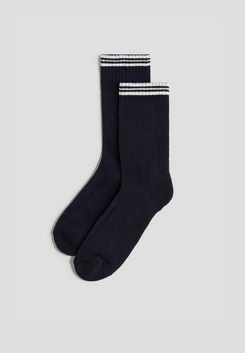 H&M - 5-Pack ribbed terry socks - Black & White