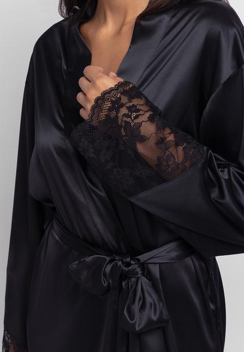 DORINA - Lyra-satin kimono - black