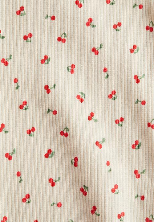 H&M - Flared leggings - cream cherries