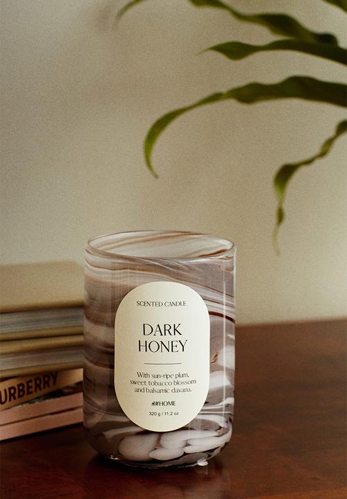 H&M - Scented candle in glass holder - dark honey
