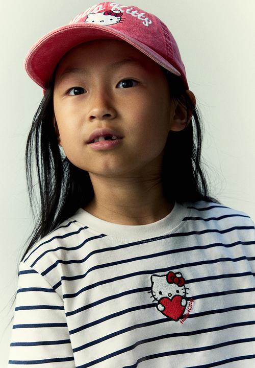 H&M - Print-motif cotton t-shirt - white hello kitty 