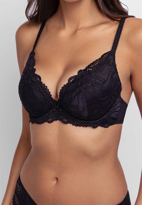 DORINA - Angie 2 pack push up plunge - black & fuchsia