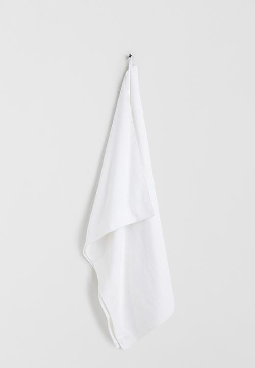H&M - Cotton terry bath sheet - white
