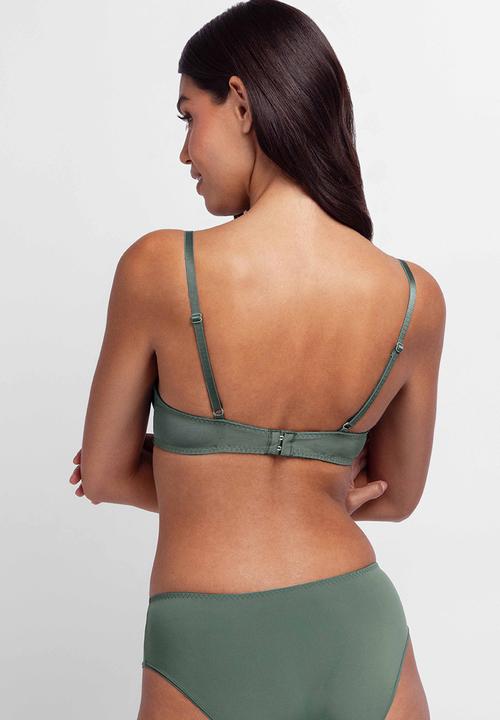 DORINA - Madison 2 pack plunge bras - green & grey 