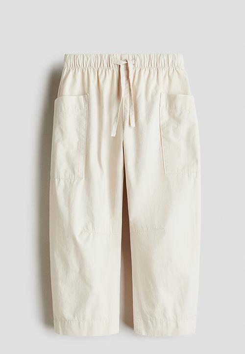 H&M - Barrel-leg cotton trousers - light beige