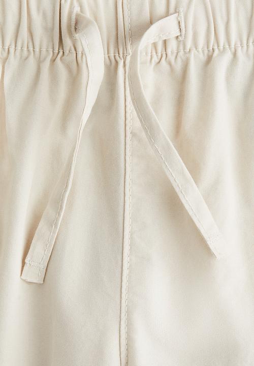 H&M - Barrel-leg cotton trousers - light beige