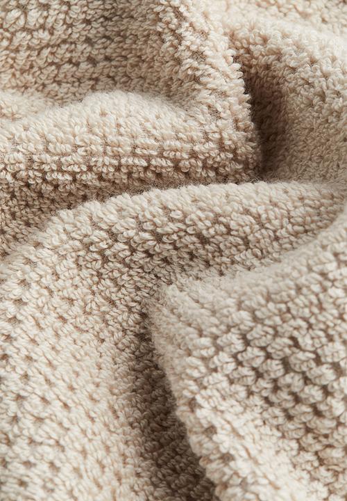 H&M - Cotton terry bath sheet - light beige 