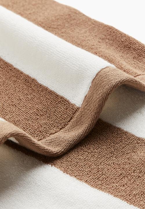 H&M - Bath towel -  brown/striped