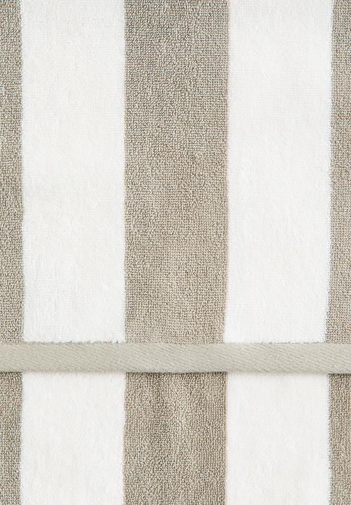 H&M - Bath towel - sage green/white striped 