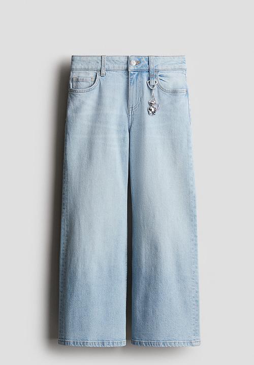H&M - Baggy fit bootcut leg jeans - light denim blue teddy bear
